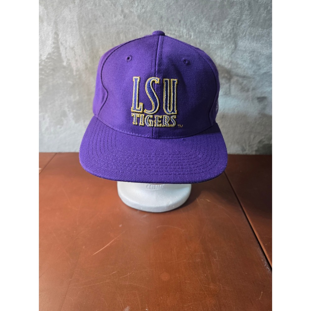Vintage LSU Tigers Hat Sports Specialties Snapback Purple NCAA 90s Green Brim